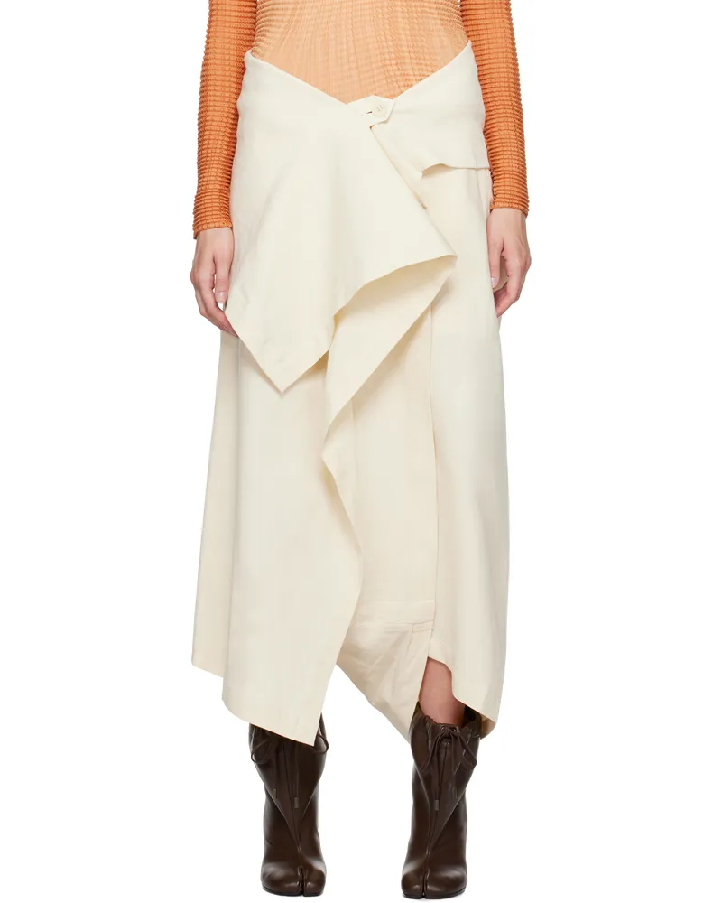 Issey Miyake Off-White Enclothe Washi & Wool Trousers 06