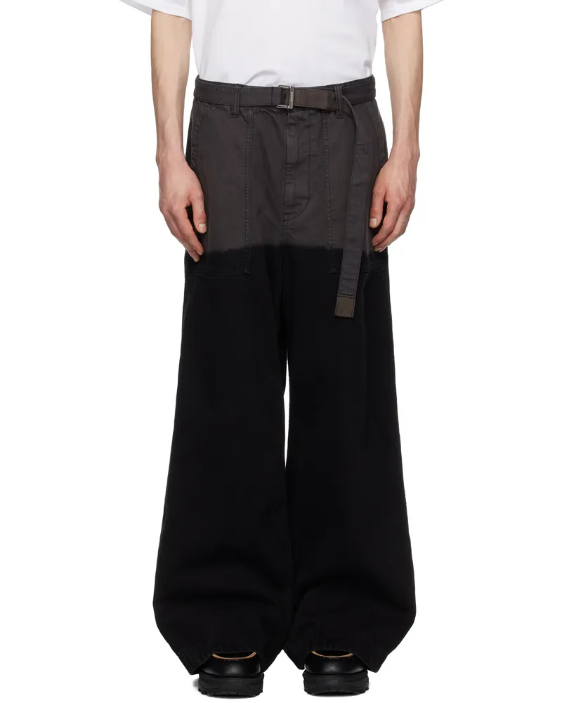 Sacai Black Garment-Dyed Trousers 001
