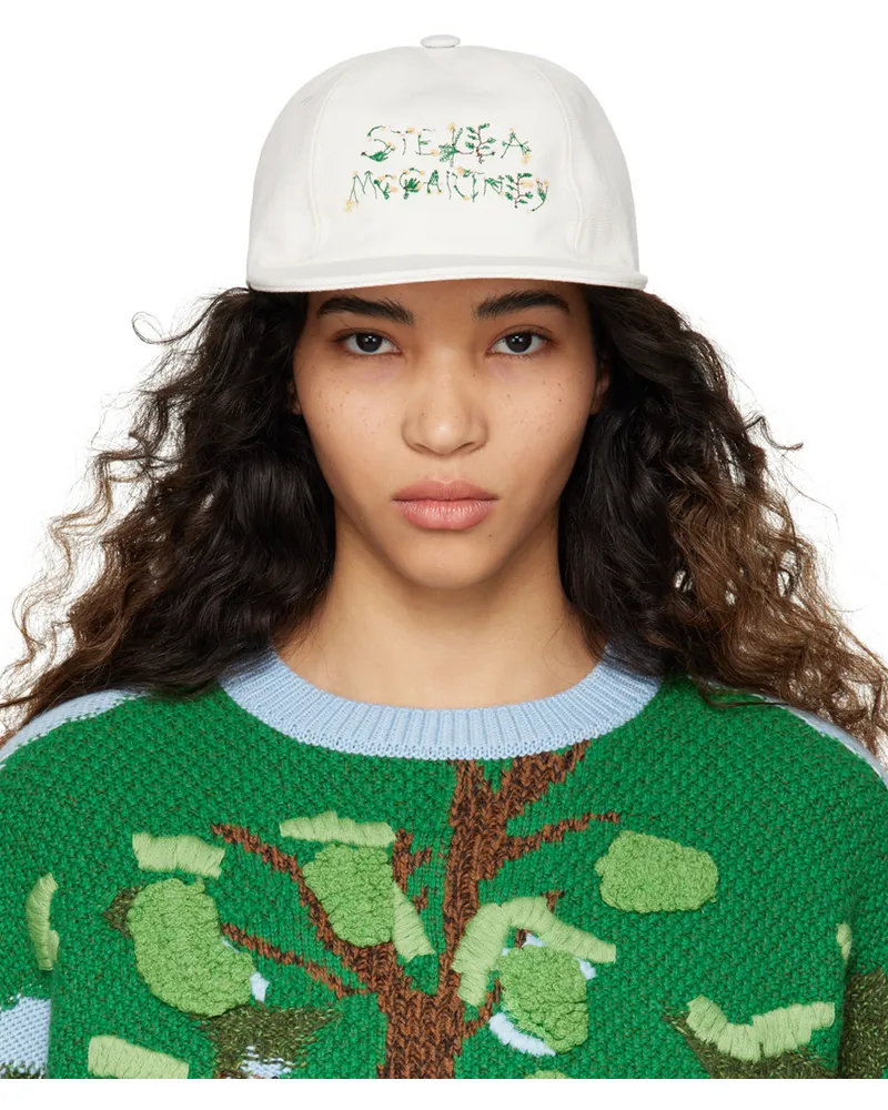 Stella McCartney White Embroidered Cap 1830