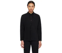 Black Tailored Pleats Blazer