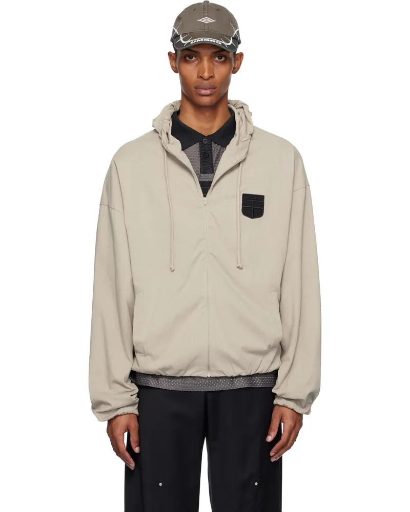 Umbro Taupe Crest Jersey Hoodie Taupe