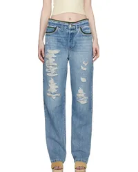 Frame Denim Blue Julia Sarr-Jamois Edition Baggy Low Rise Straight Jeans Airwaves