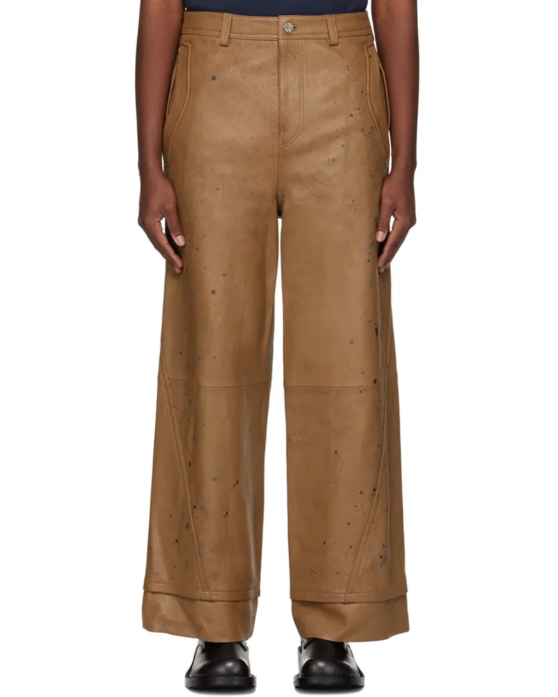 Adererror Brown Nord Leather Pants Brown