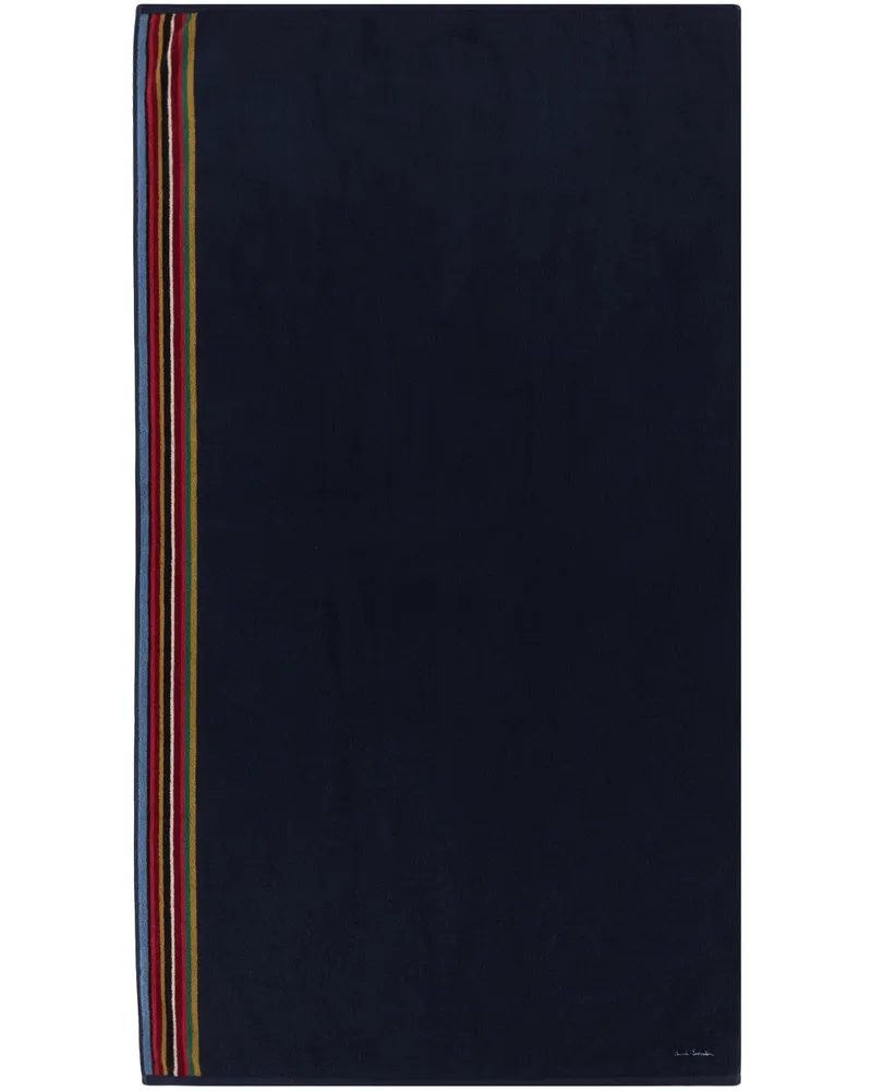Navy Signature Stripe Bath Sheet