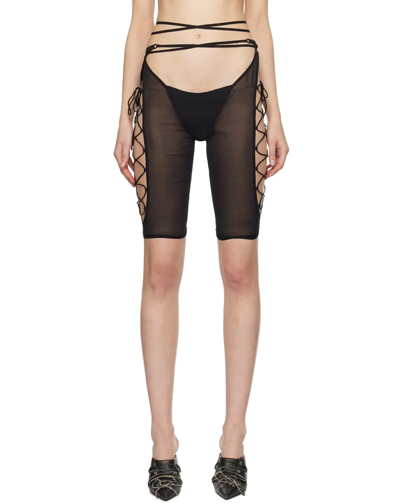 Charlotte Knowles Black Glimmer Shorts Black