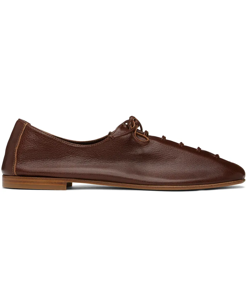 HEREU Brown Plegada Shiny Derbys Chestnut