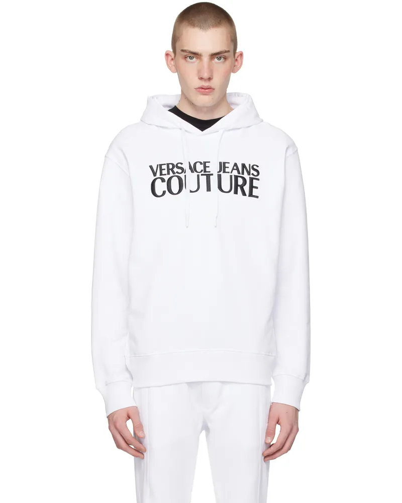 Versace Jeans White Embroidered Hoodie E003