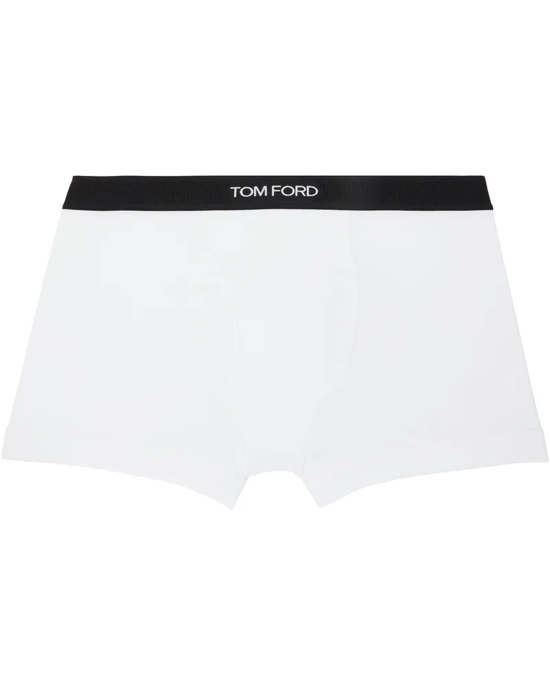 Tom Ford White Cotton Boxer Briefs 100white