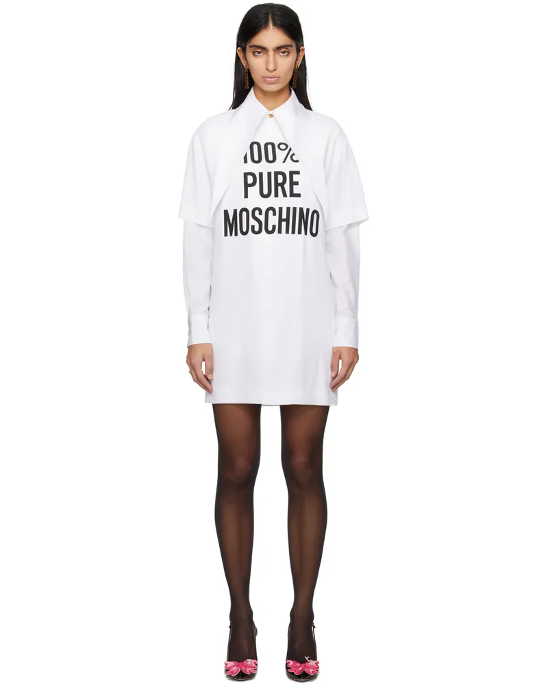 Moschino White '100% Pure Moschino' Minidress J1001