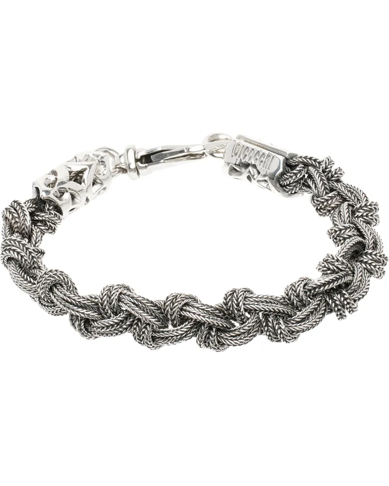 Emanuele Bicocchi Silver Braided Knot Bracelet Silver