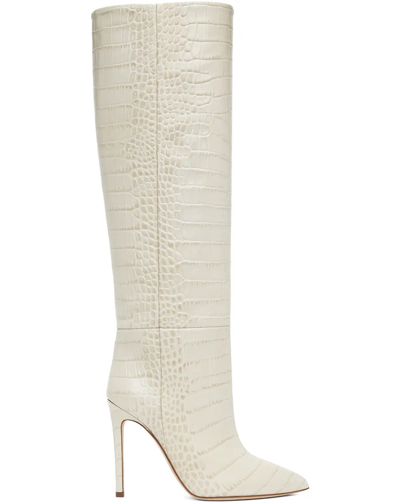 Paris Texas Off-White Stiletto Boots Bone