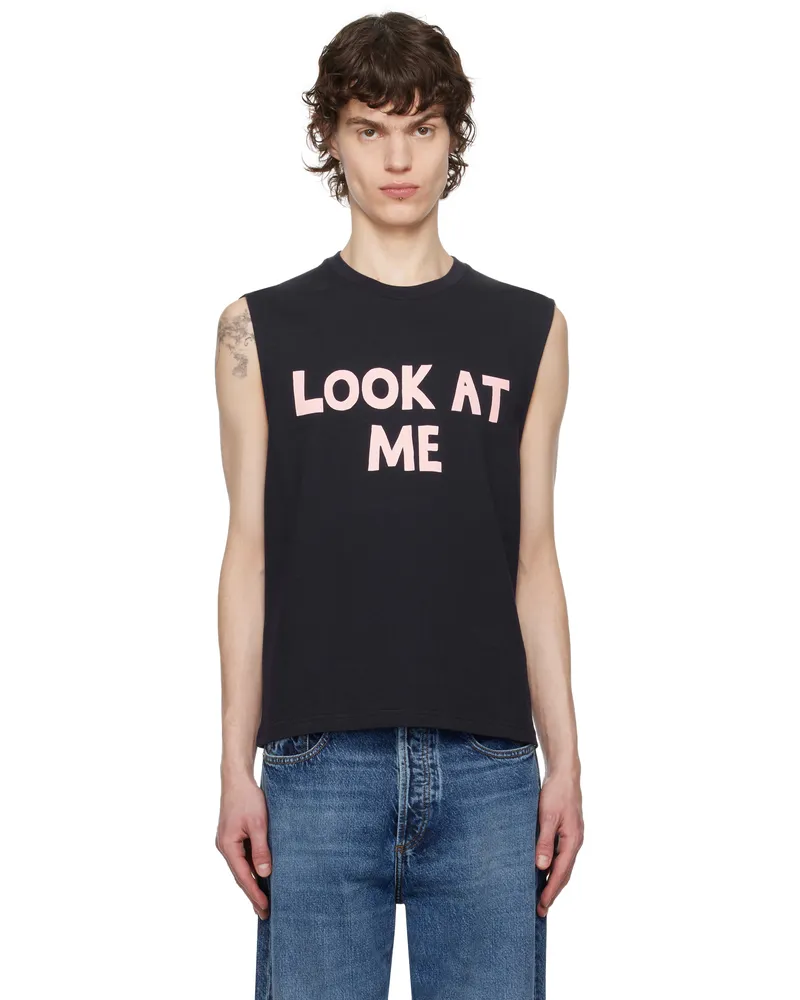J.W.Anderson Navy 'Look At Me' Printed Tank Top 898