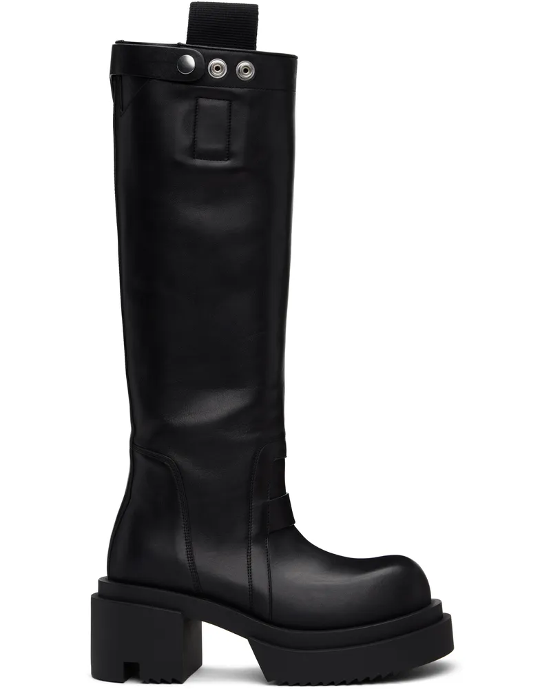 Rick Owens Black Hollywood Pull On Bogun Tall Boots 99