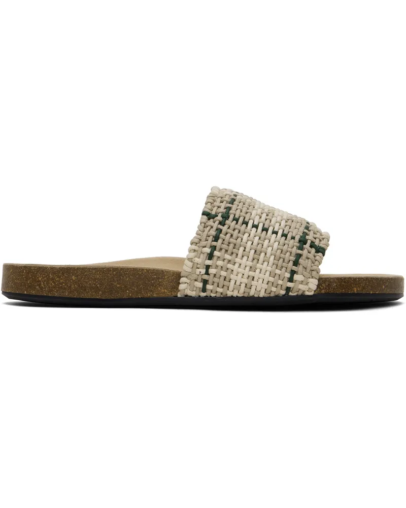 J.W.Anderson Beige & Green Check Sandals 531