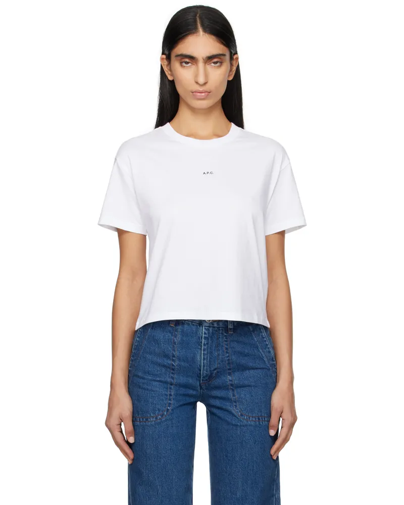 A.P.C. White Boxy Micro Logo T-shirt Tag