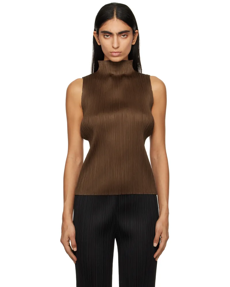 Issey Miyake Brown New Colorful Basics 4 Tank Top 44