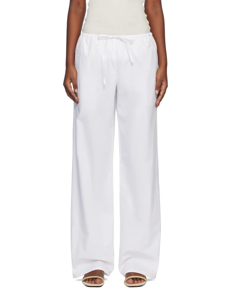 Matteau White Drawcord Trousers White