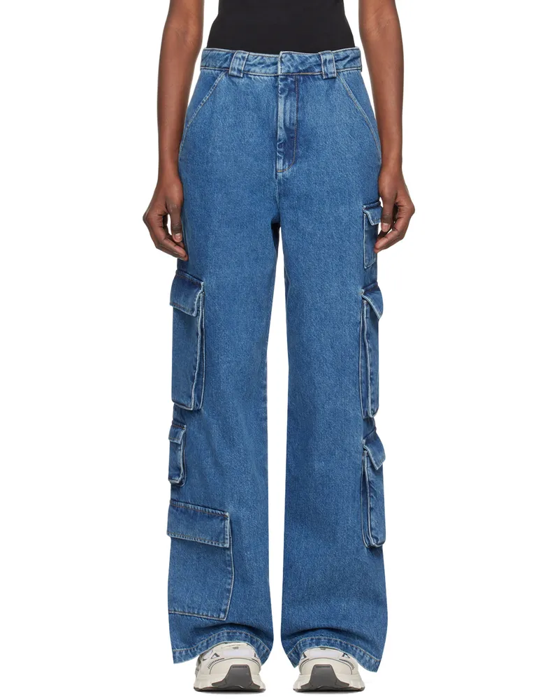 Axel Arigato Blue Roam Denim Cargo Pants Blue