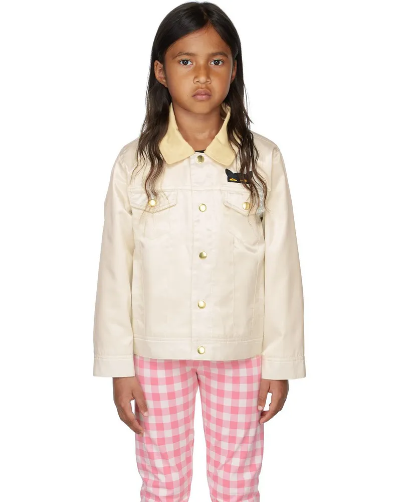 Mini Rodini Kids Off-White 'Cat Tells All' Jacket Off