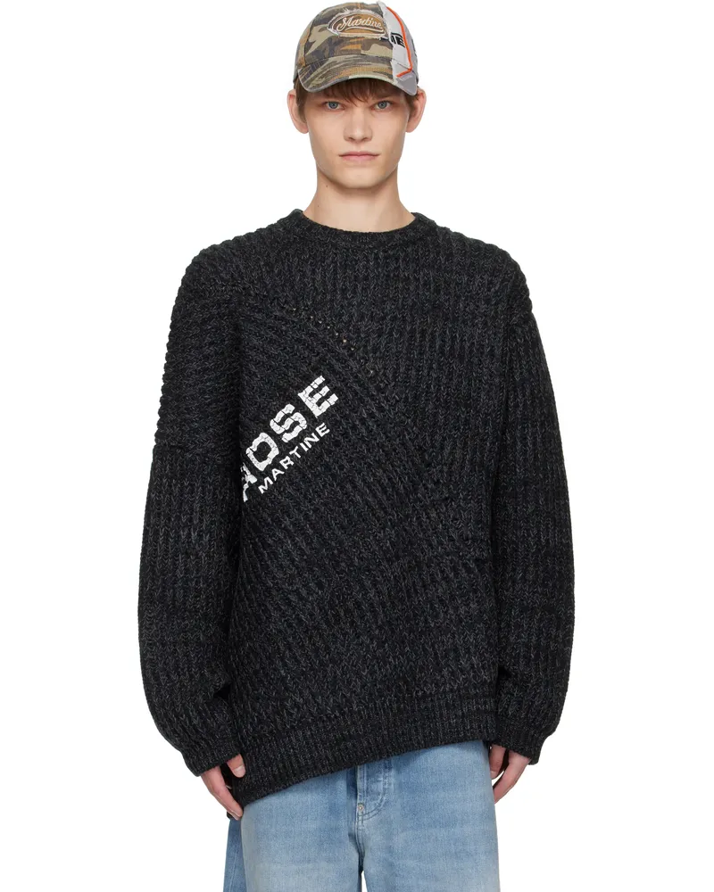 Martine Rose Gray Engineered Fisherman Rib Sweater Grey