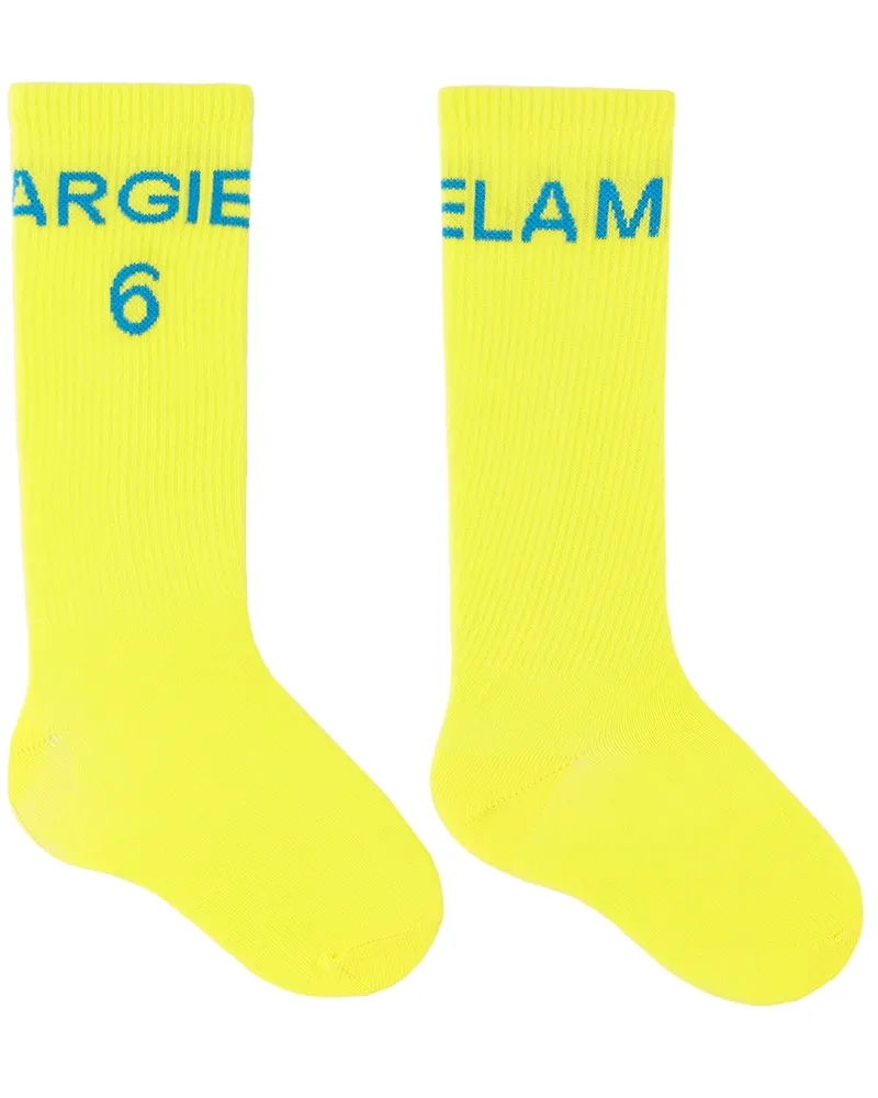 Maison Margiela Kids Yellow Logo Socks M6200