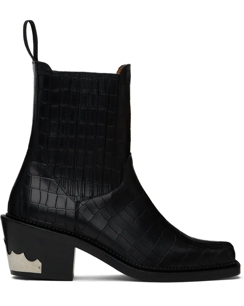 Toga SSENSE Exclusive Black Chelsea Boots Croc