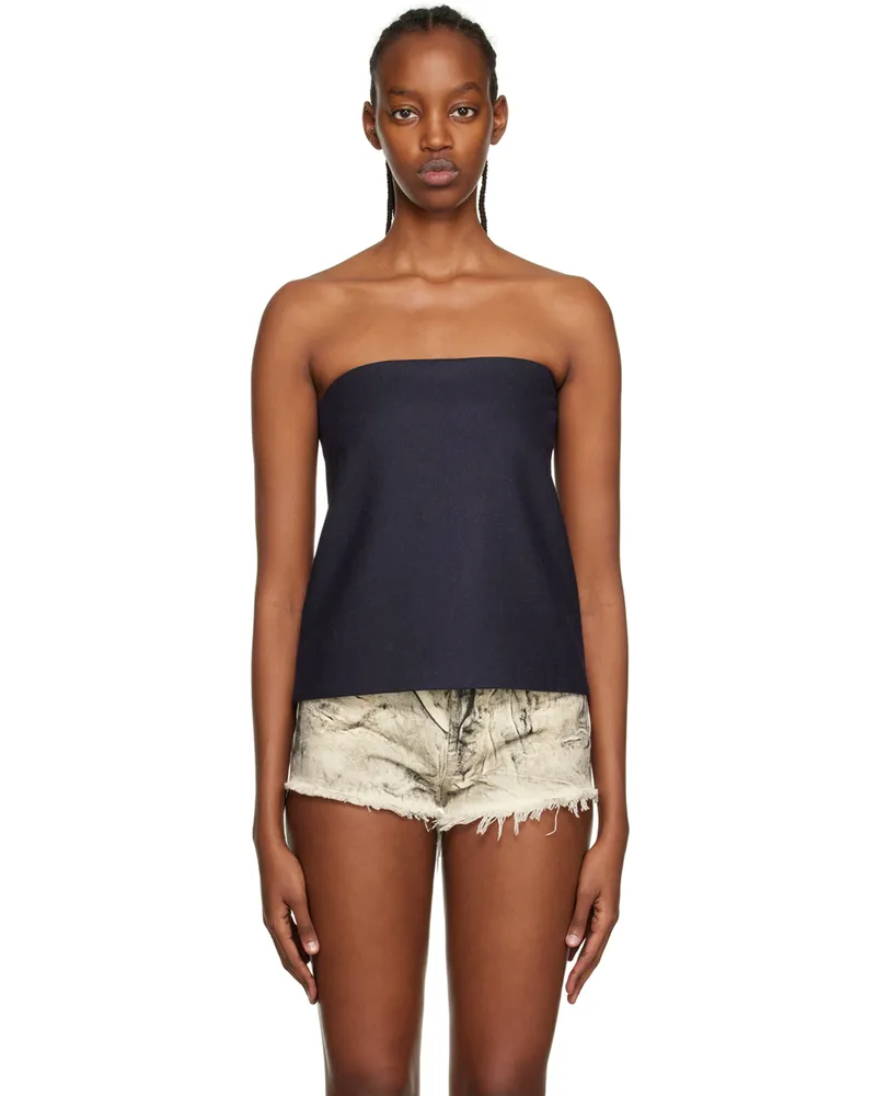WE 11 DONE Navy Tube Top Navy
