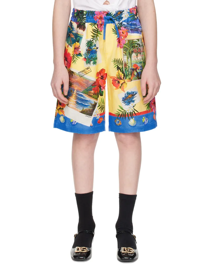 Dolce & Gabbana Kids Multicolor Printed Shorts Hg4zb