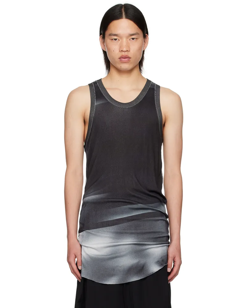 Julius Black Printed Tank Top Black