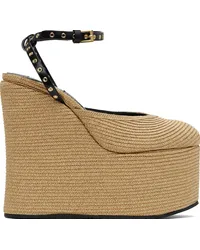 Alaïa Beige 'La Wedge' Heeled Sandals -