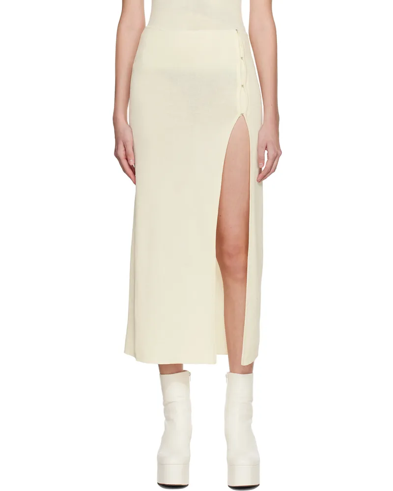 bec & bridge Off-White Sorrento Midi Skirt Cream