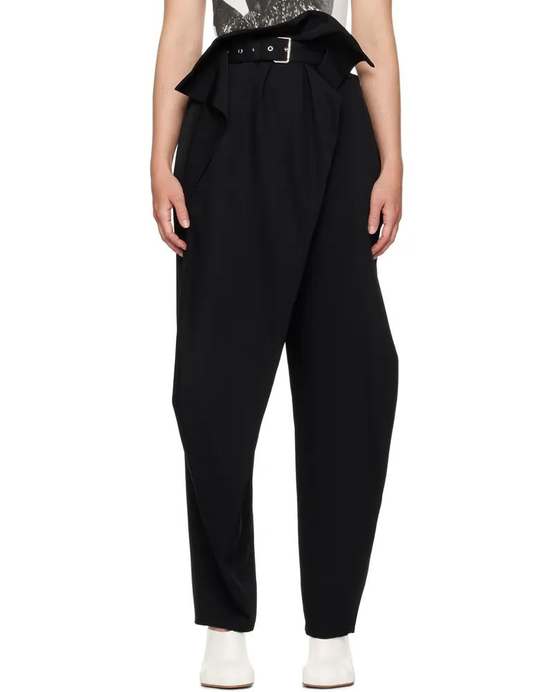 J.W.Anderson Black Fold Over Trousers 999