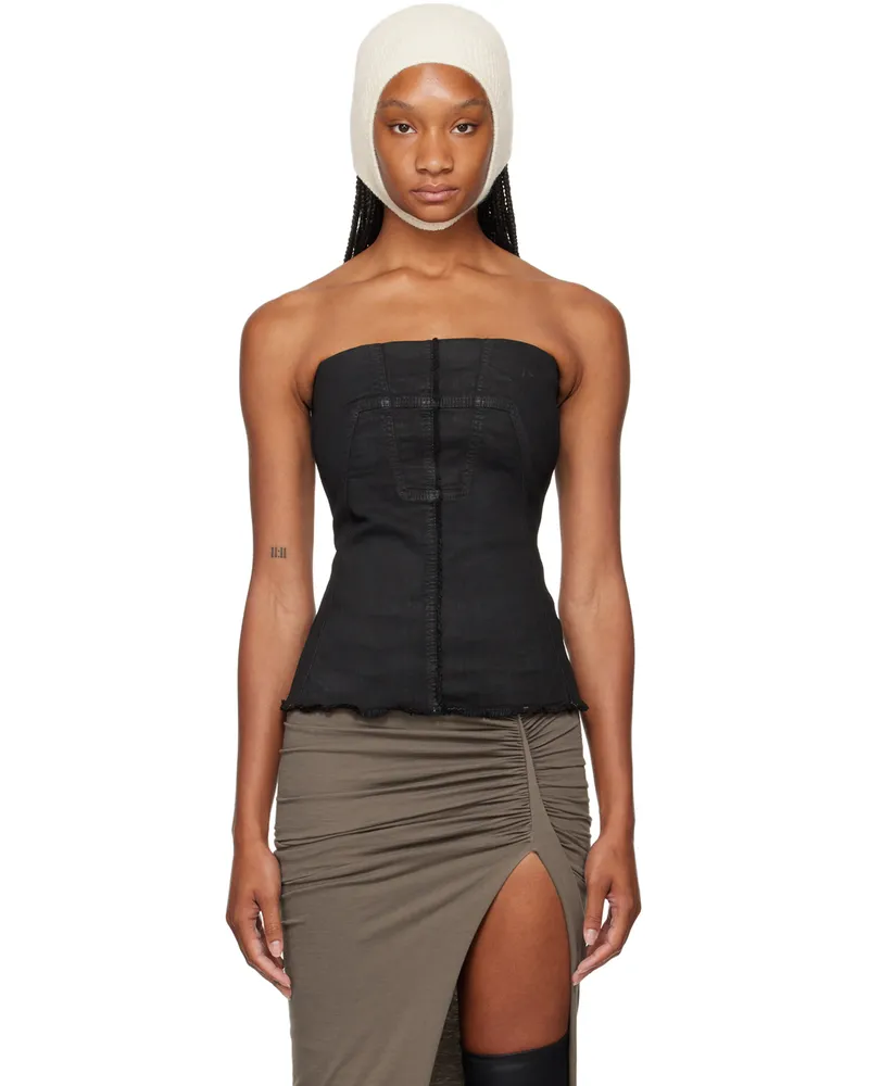DRKSHDW by Rick Owens Black Porterville Bustier Denim Top 99