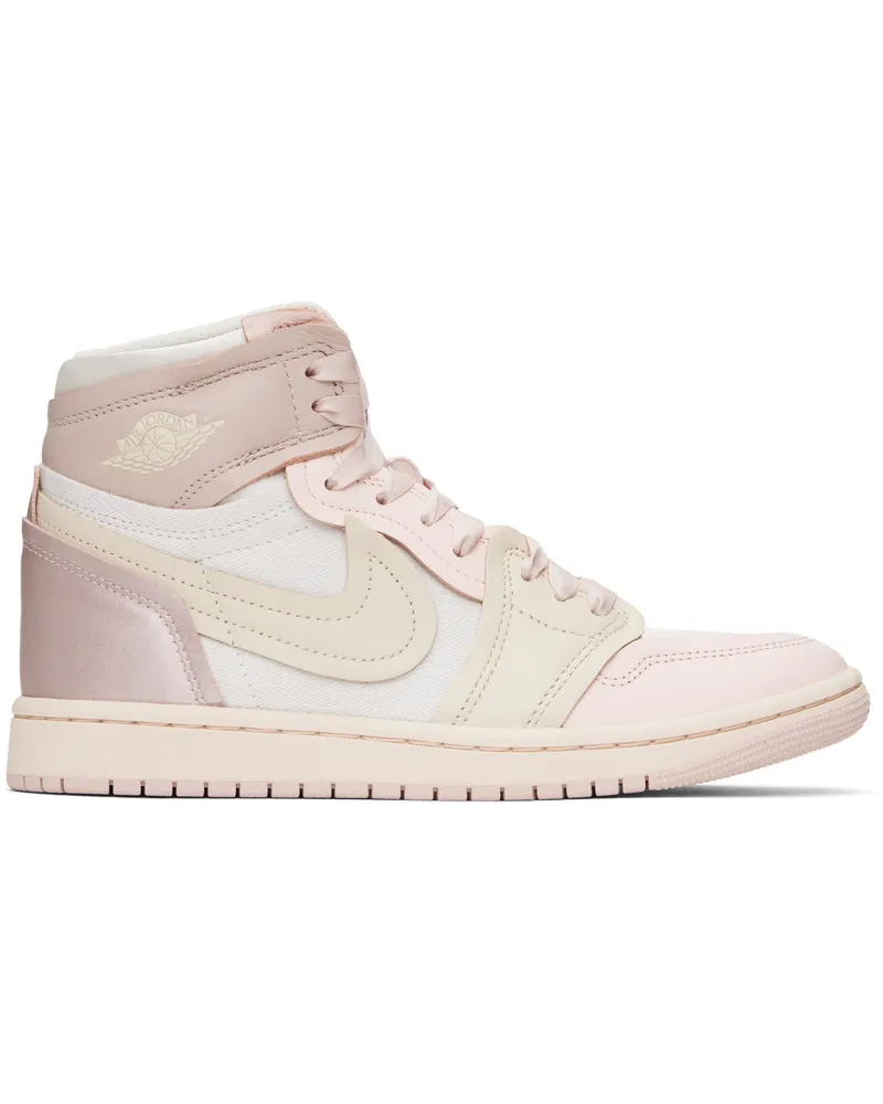 Nike Pink & Beige Air Jordan 1 High Method of Make Sneakers Pink