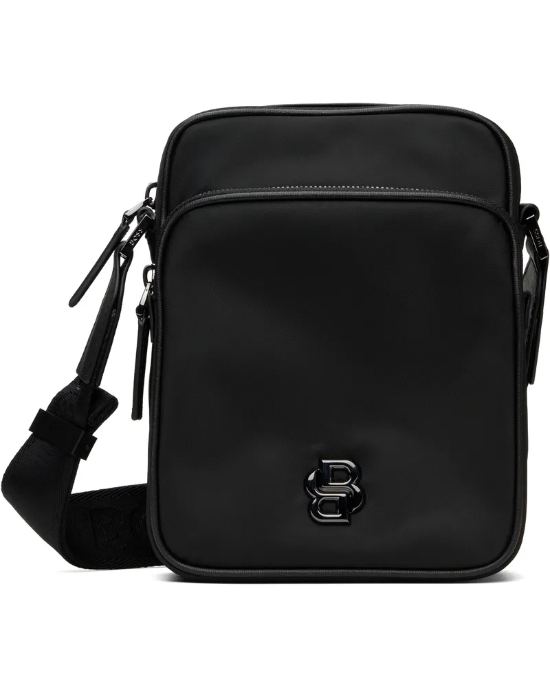 HUGO BOSS Black Double B Monogram Twill Reporter Bag 001-black