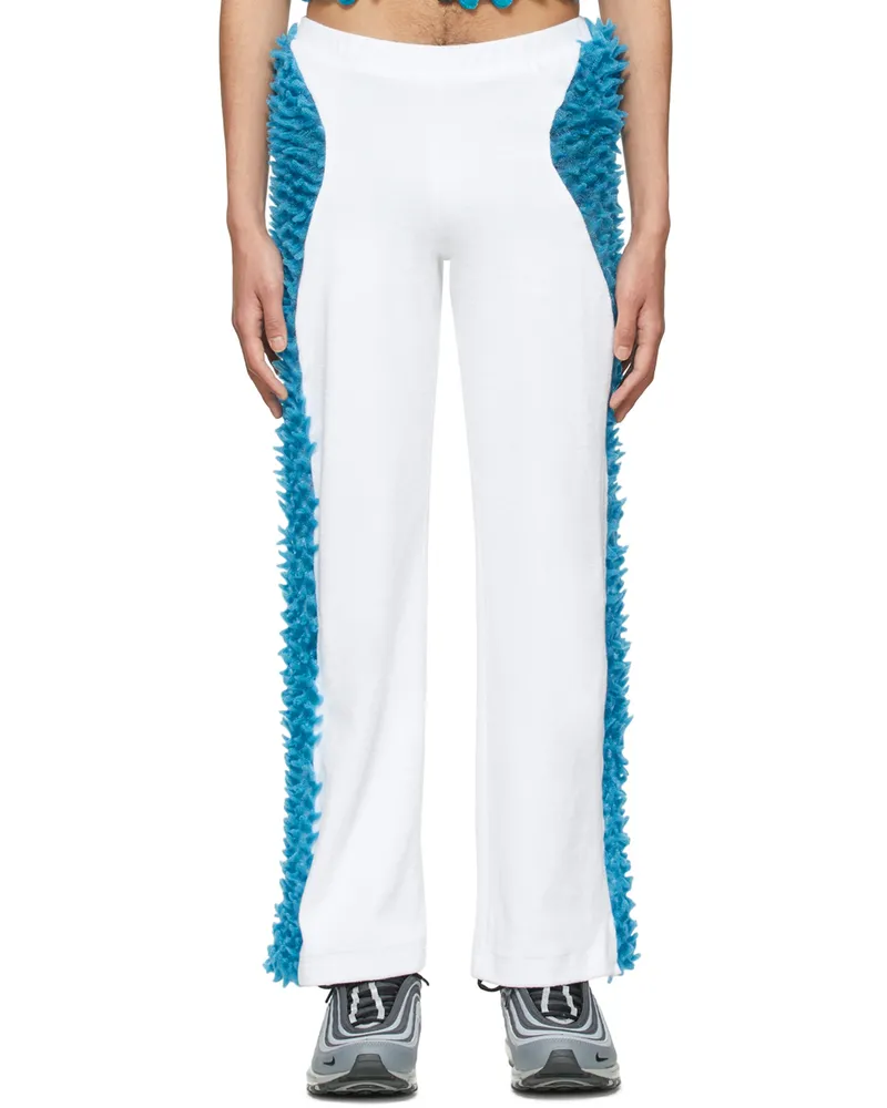 Chet Lo Blue & White The Ray Lounge Pants Blue