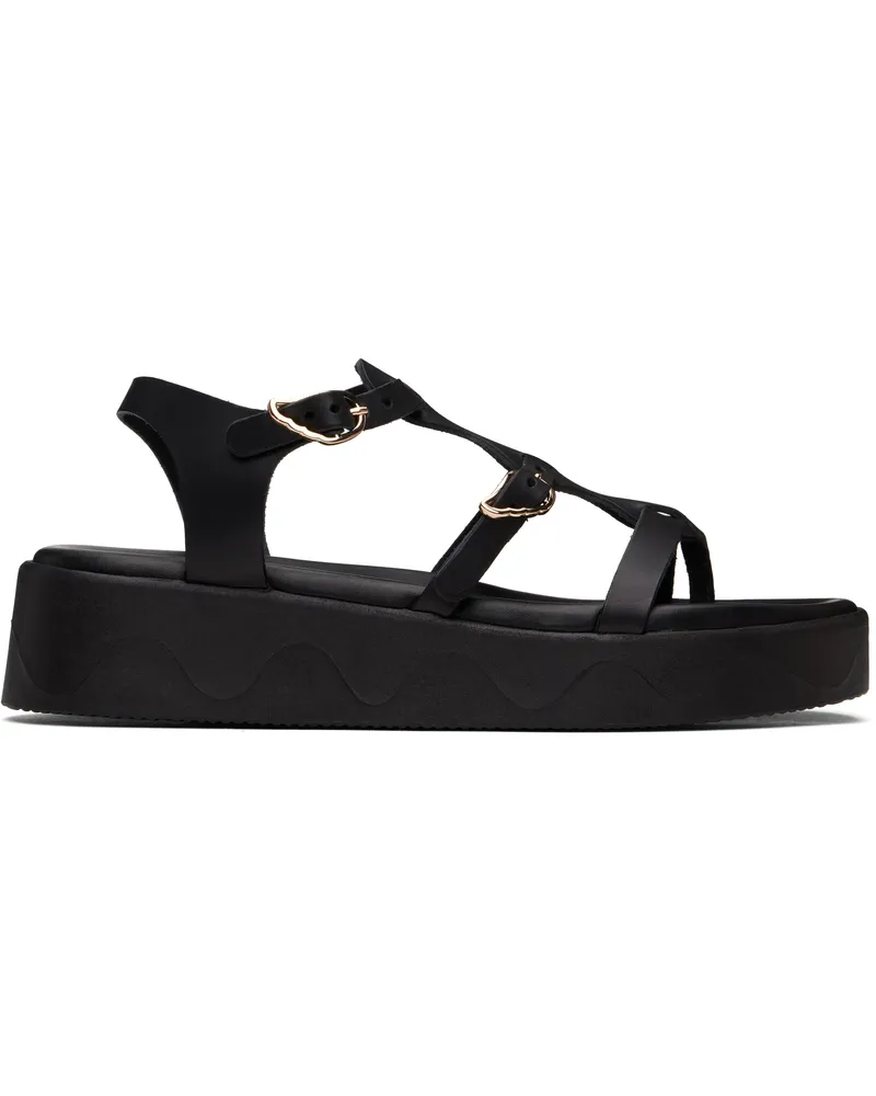 Ancient Greek Sandals Black Grace Kelly Wave Sandals Black
