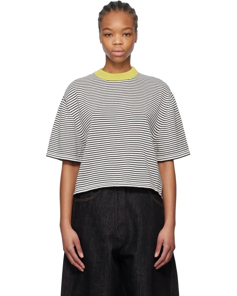 CORDERA Black & White Cotton Striped T-shirt Lima