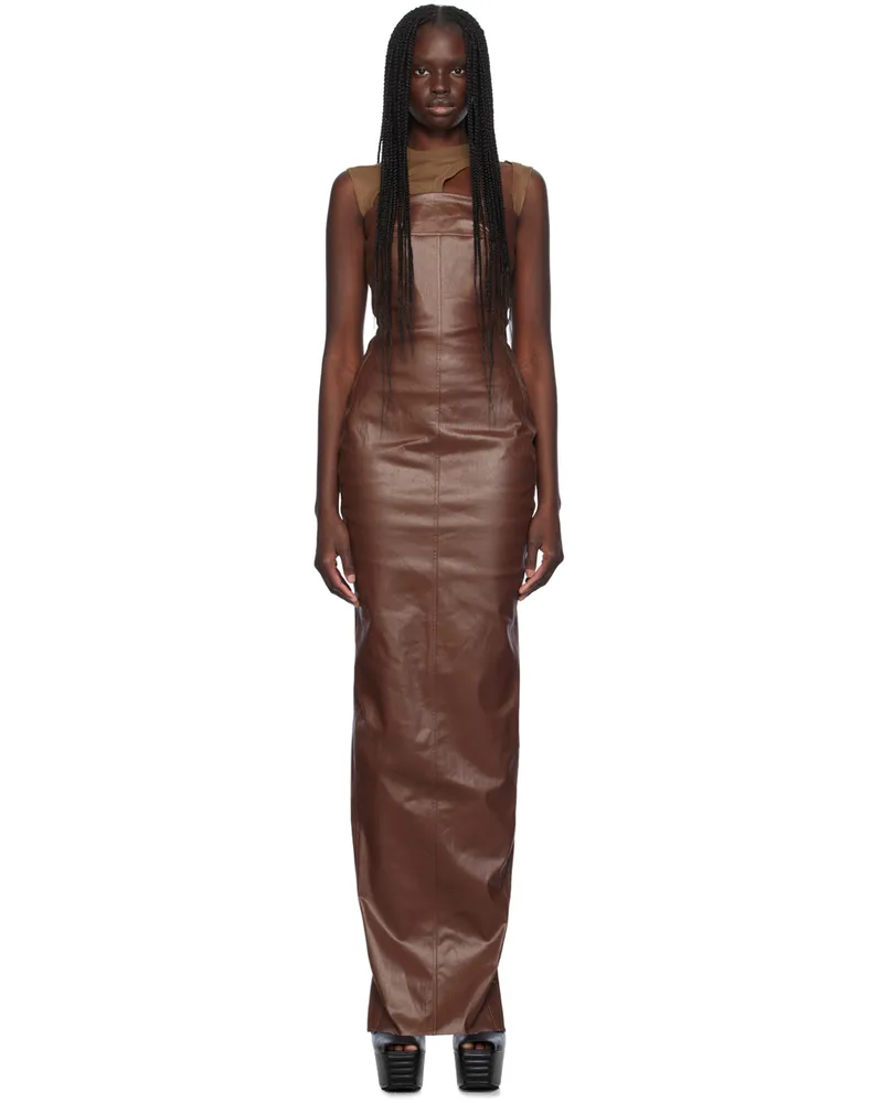 Rick Owens Brown Porterville Bustier Gown 93