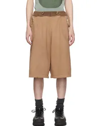 Charlie Constantinou Brown Wide Cut Shorts Brown