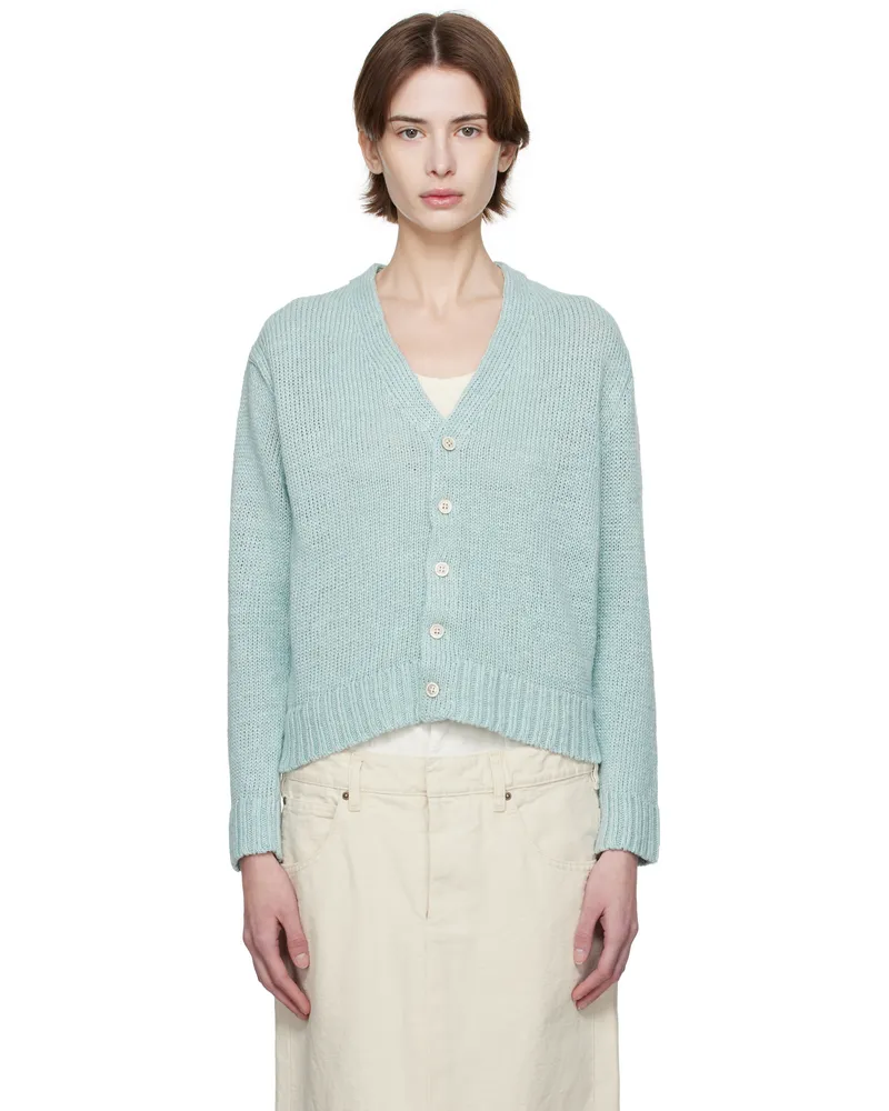 Maison Margiela Blue Gardening Hemp Knit Cardigan 545
