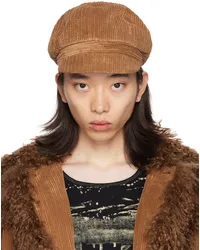 Anna Sui SSENSE Exclusive Brown Corduroy Cap Cinnamon