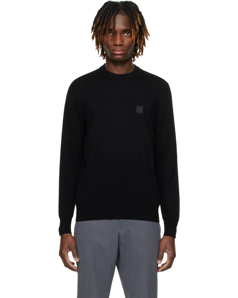 HUGO BOSS Black Cotton-Cashmere Regular-Fit Sweater 001-black