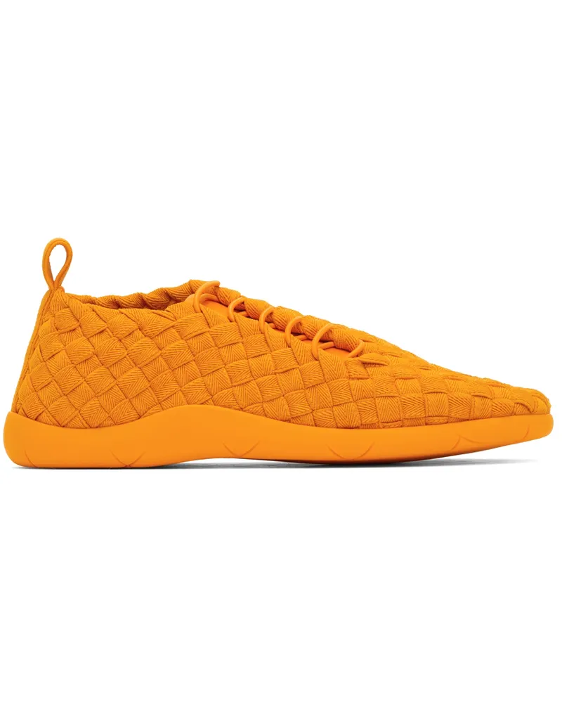 Bottega Veneta Orange Intrecciato Low Sneakers 7593-tangerine