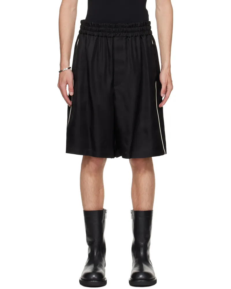 Jil Sander Black Fluid Viscose Shorts 001