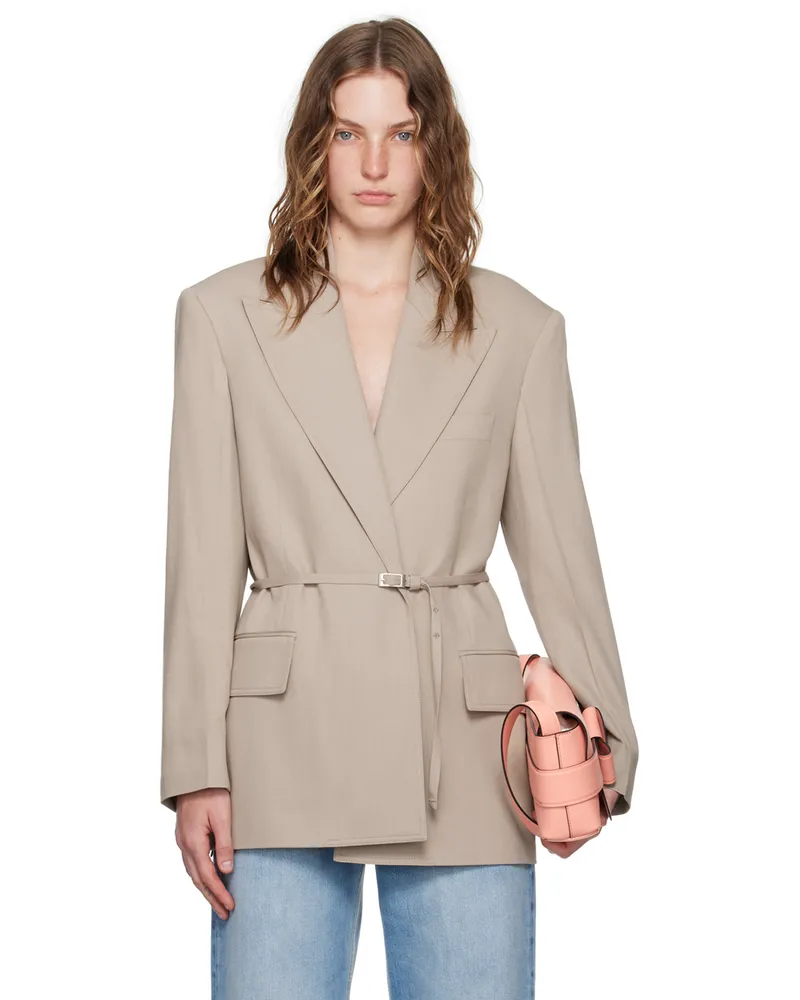 Acne Studios Beige Belted Blazer Ae5