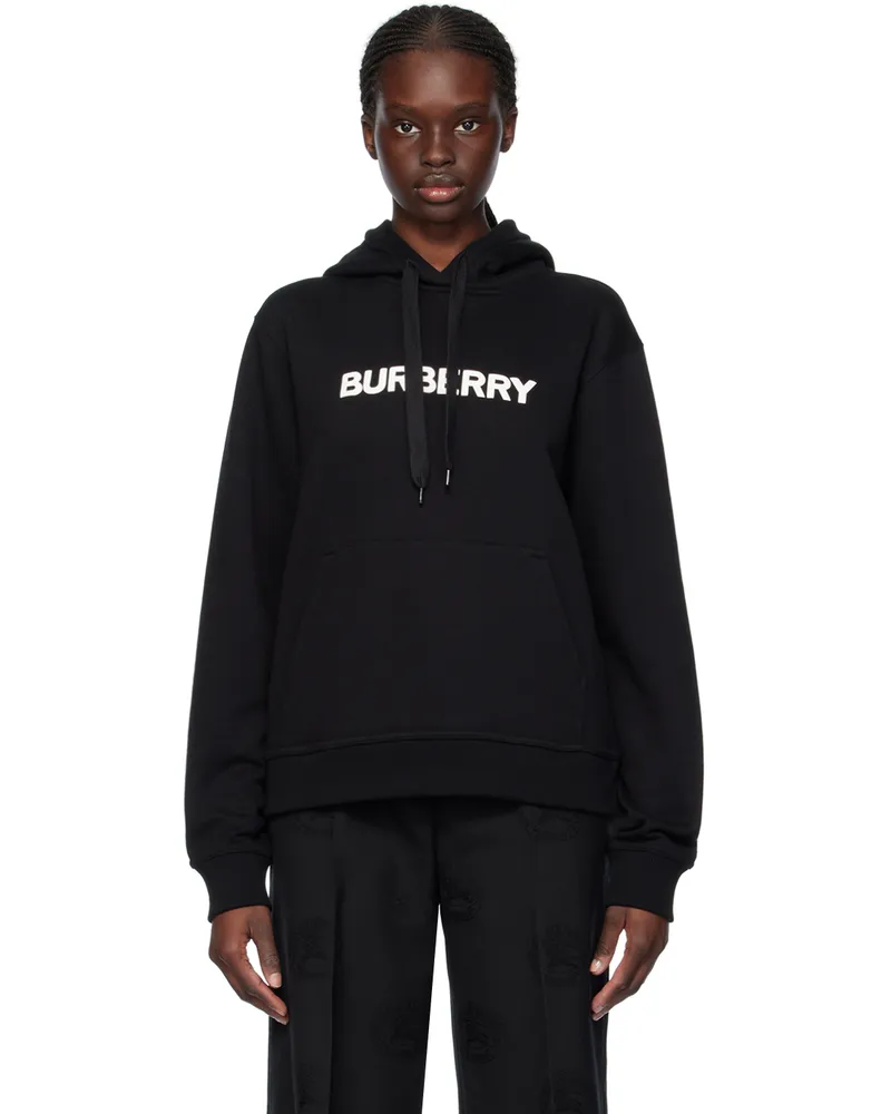 Burberry Black Printed Hoodie Black