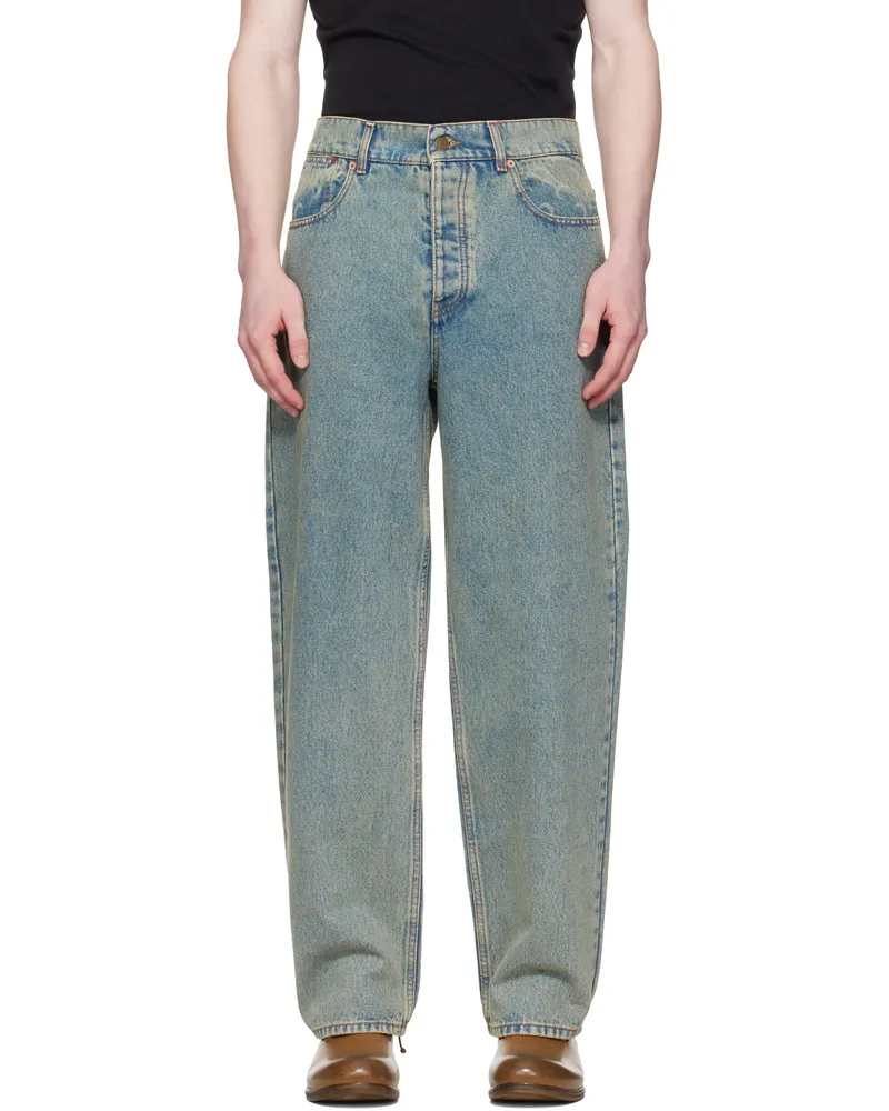 Marine Serre Blue Moon Laser Baggy Jeans Bg10