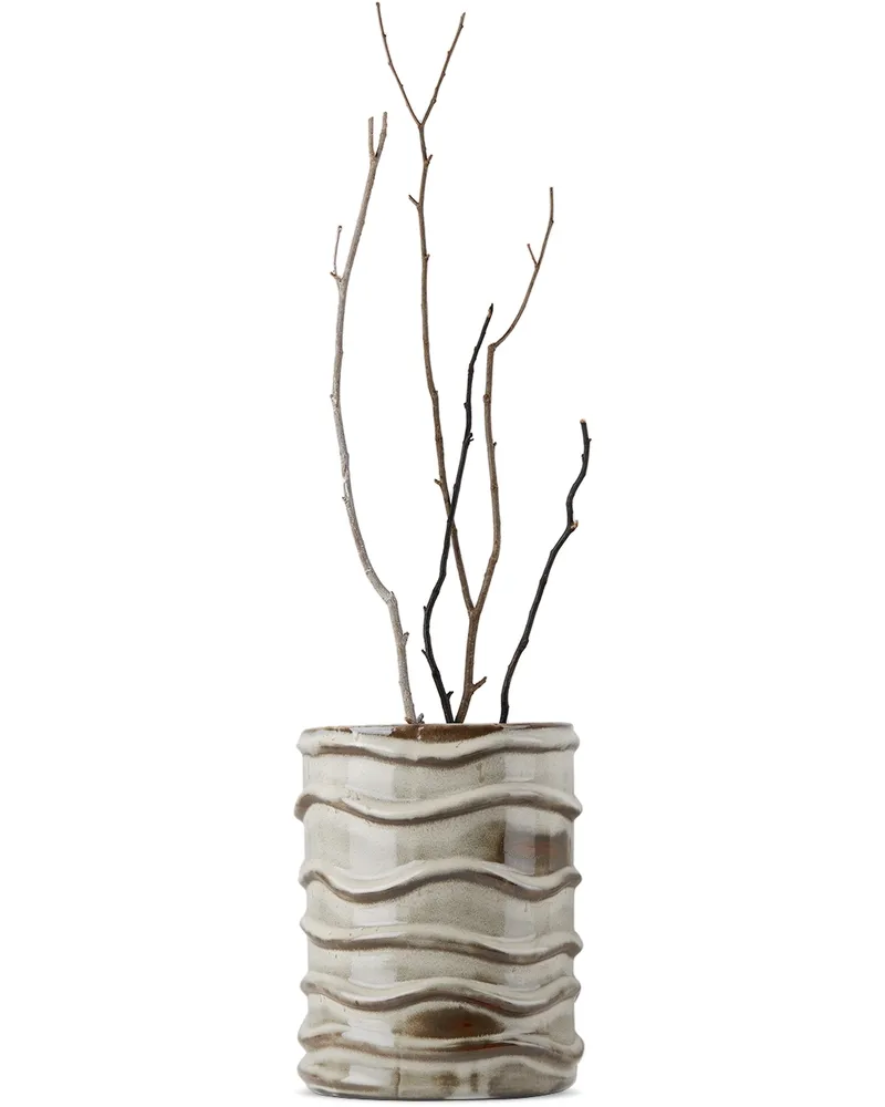 Serax Taupe Anita Le Grelle Edition Terres De Rêves Birch Vase White