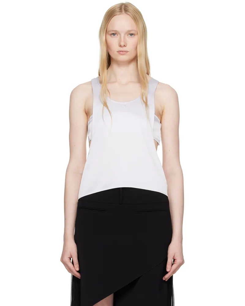 Courrèges White Infinity Satin Tank Top 0077